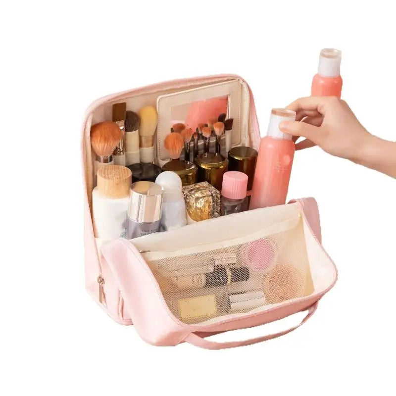 Upright Waterproof Cosmetic Organiser with Mirror