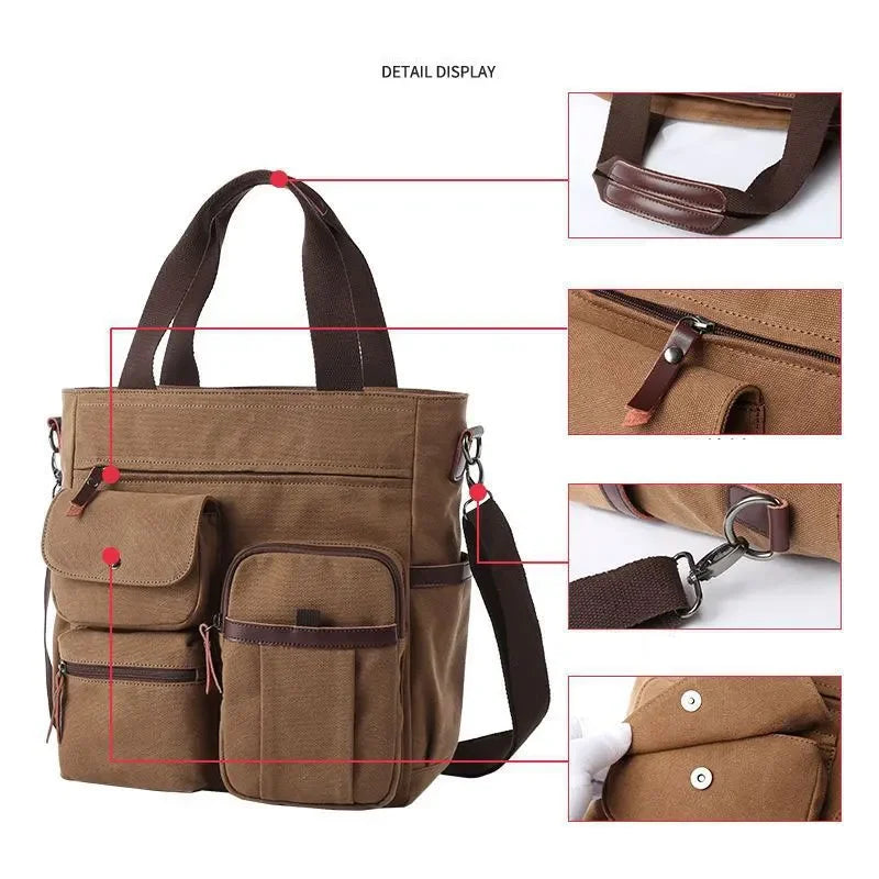 Canvas Messenger Bag for Travel & Work
