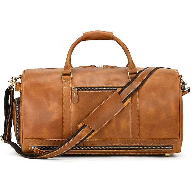 Men's Genuine Leather Duffle Bag