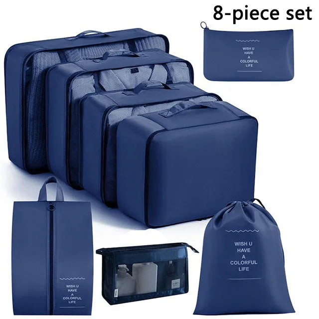 Travel Storage Bags Set – Clothes, Toiletries & Shoes Packing Organisers