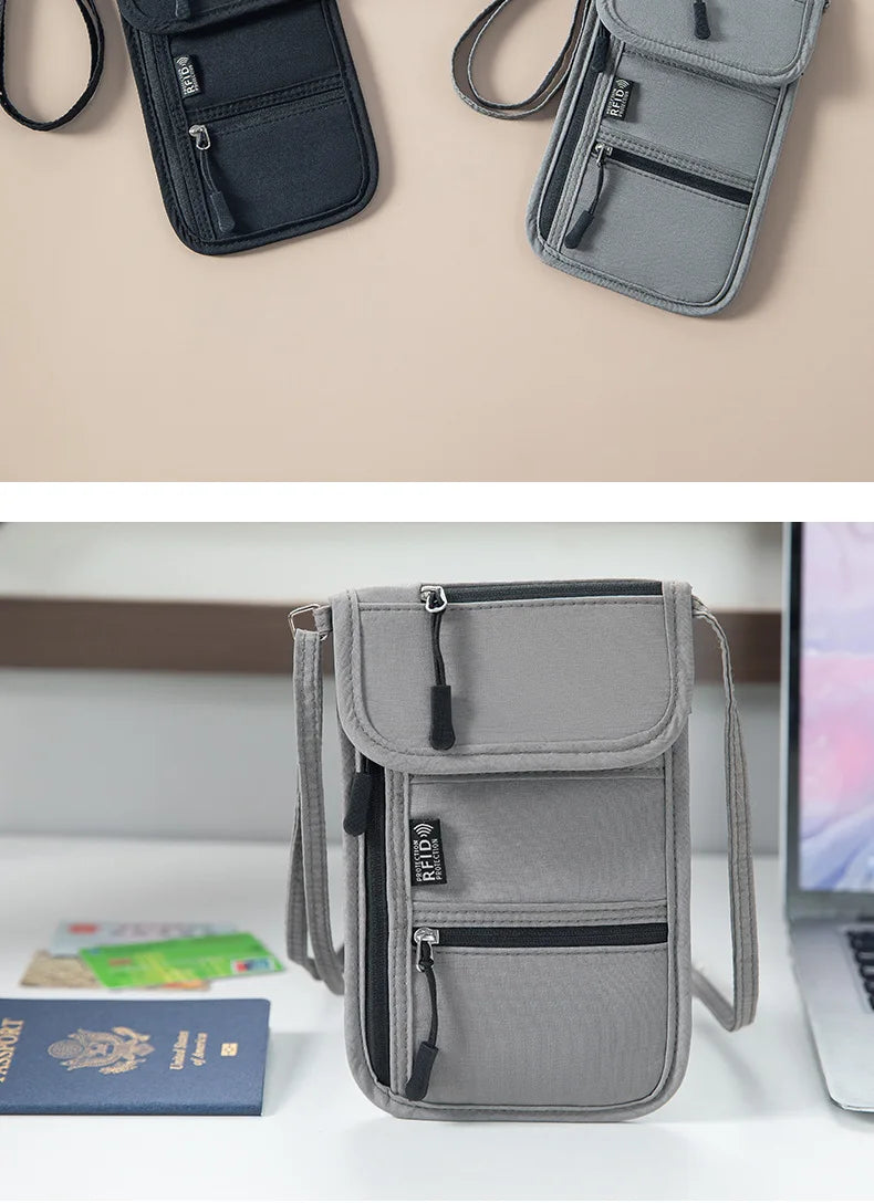 Portable Passport & ID Card Holder with Lanyard – Travel Crossbody Organiser