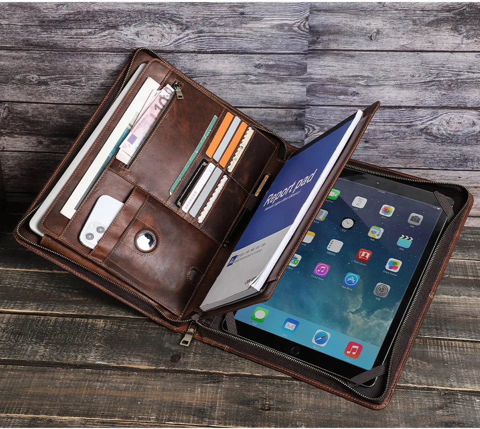 Northbound Leather Portfolio Briefcase — Document Organiser & Travel Folio