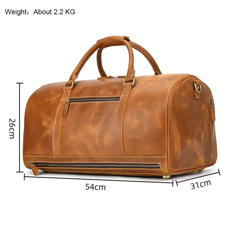 Men's Genuine Leather Duffle Bag