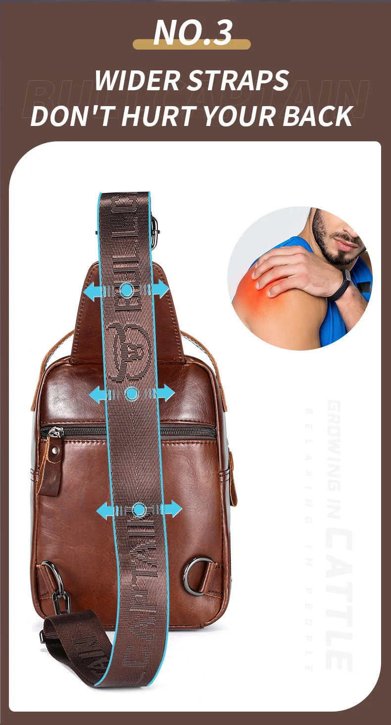 Waxed Canvas Chest Bag — Multi-Pocket Crossbody Sling for Travel