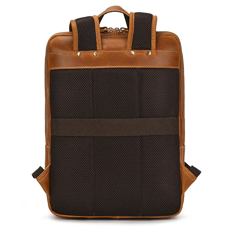 Unisex Vintage Crazy Horse Leather Backpack