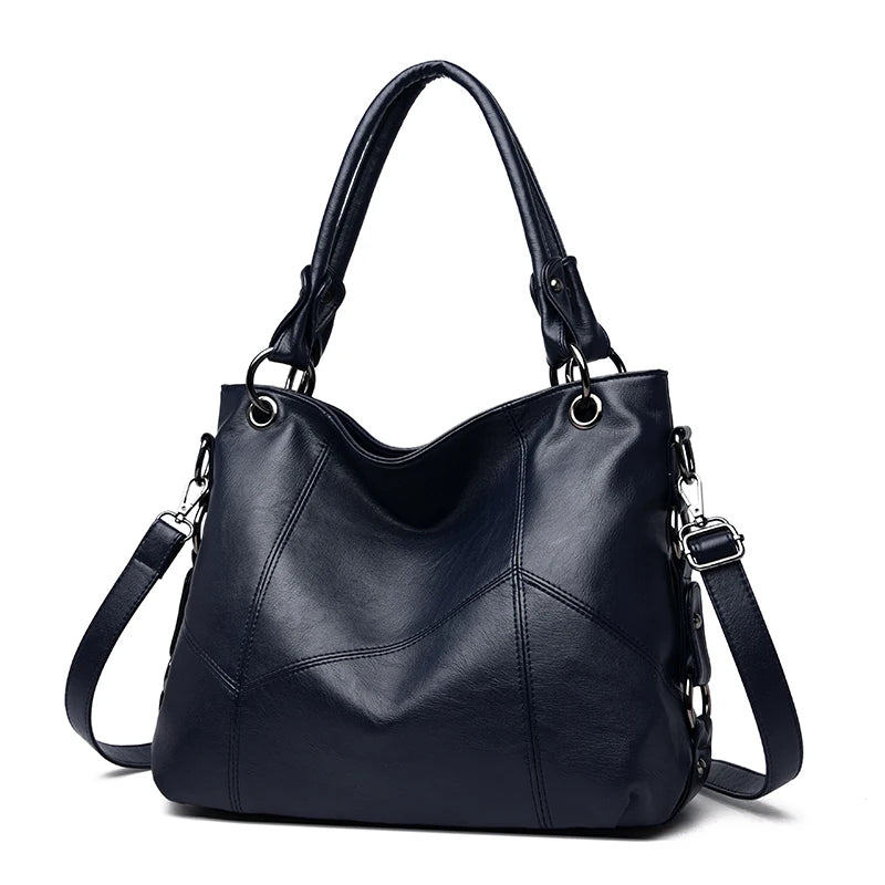 Slouchy Leather 2 way bag-Top Handles + Detachable Strap
