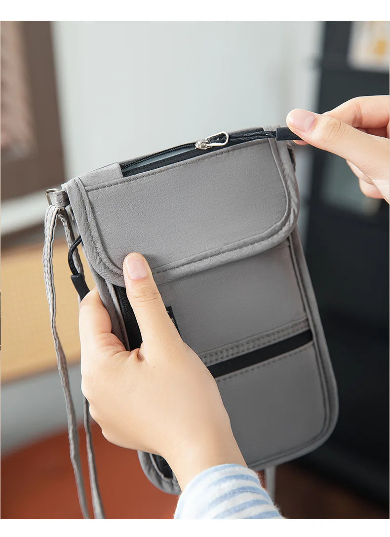 Portable Passport & ID Card Holder with Lanyard – Travel Crossbody Organiser