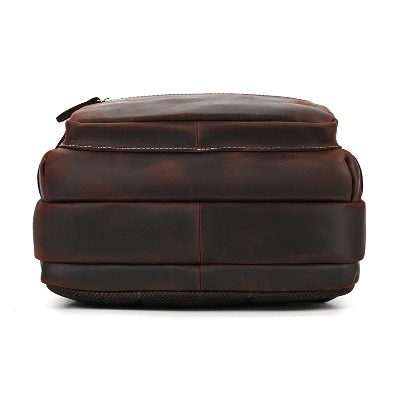 Unisex Vintage Crazy Horse Leather Backpack