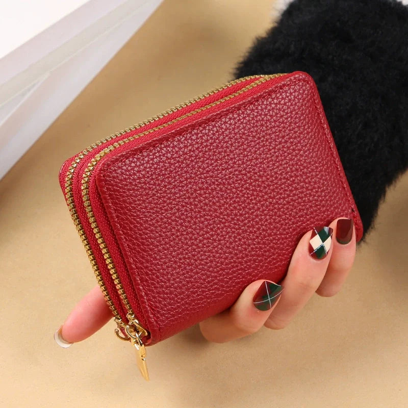RFID Mini Wallet — Unisex PU Leather Zip Coin Purse
