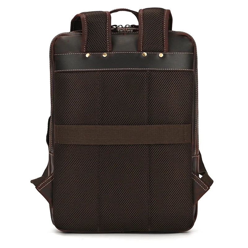 Unisex Vintage Crazy Horse Leather Backpack