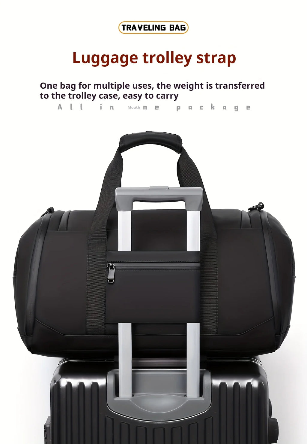 Large Travel Duffel Bag — Sports Gym & Weekend Overnight Bag