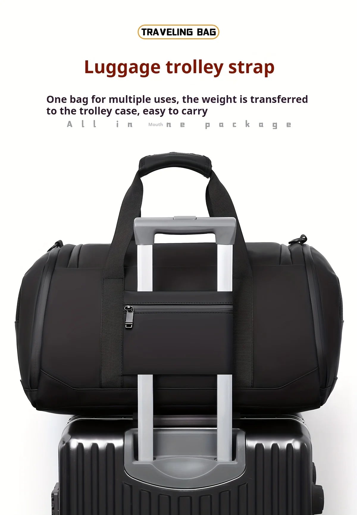 Large Travel Duffel Bag — Sports Gym & Weekend Overnight Bag