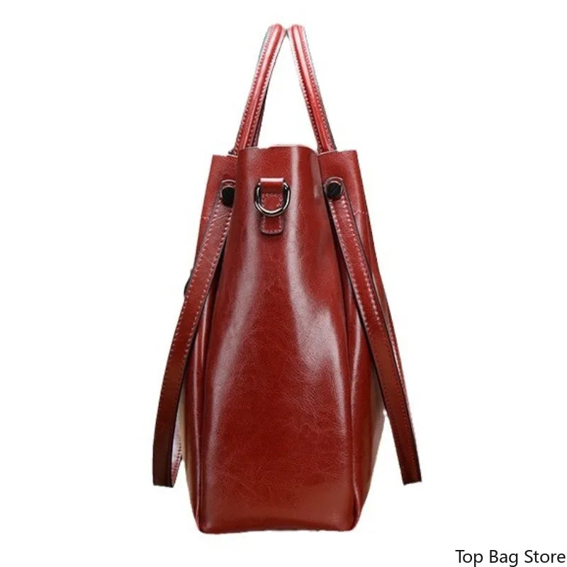 Women's Slouchy Waxed Leather Convertible Shoulder Bag