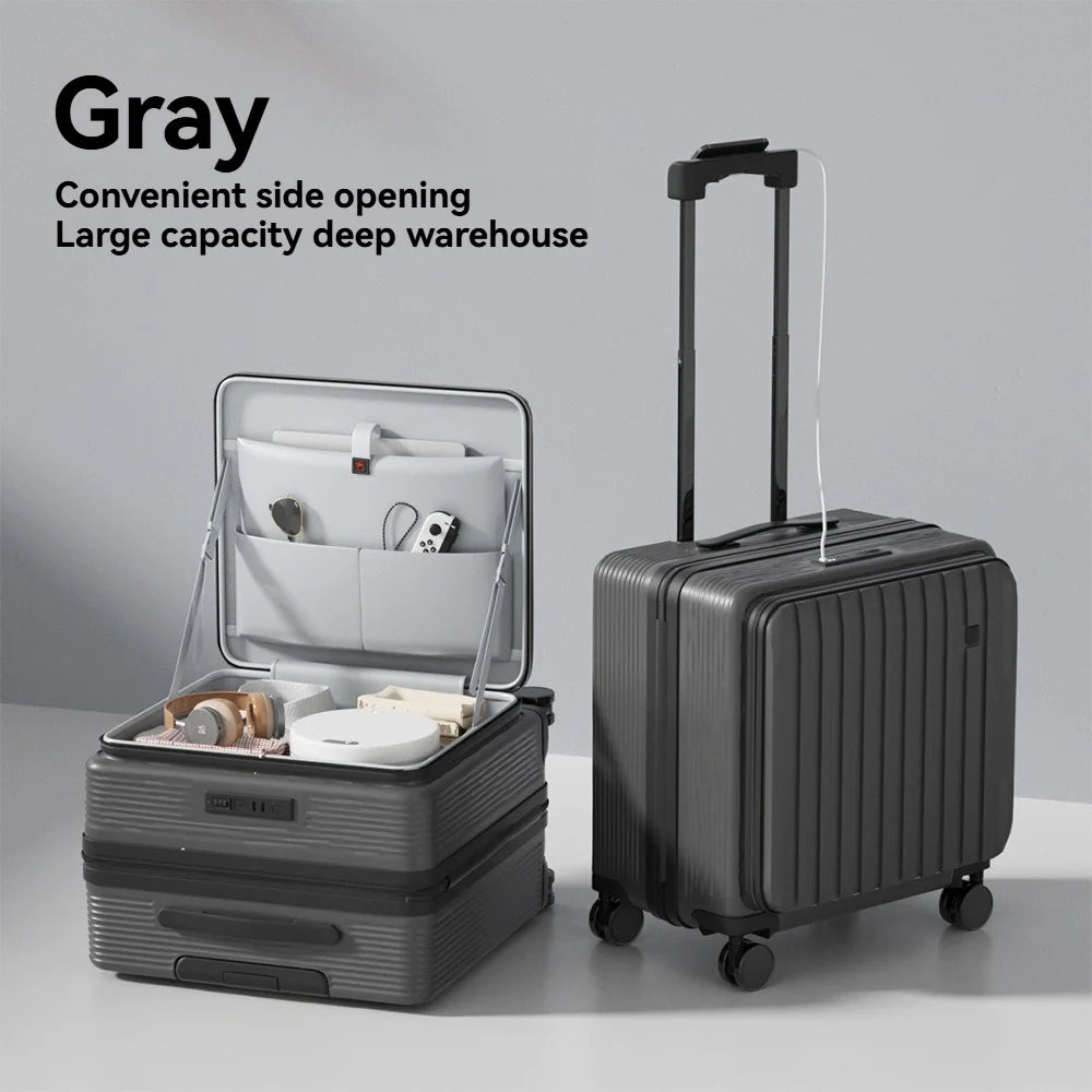 18" Cabin Suitcase with Deep Front Compartment — Unisex Boarding Bag