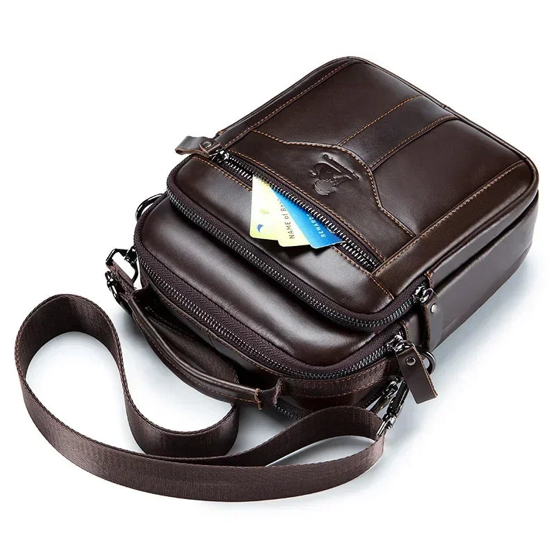 Genuine Leather Crossbody Messenger Bag – Luxury Satchel