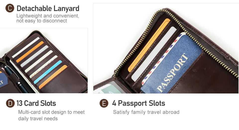 Leather Family Passport Clutch