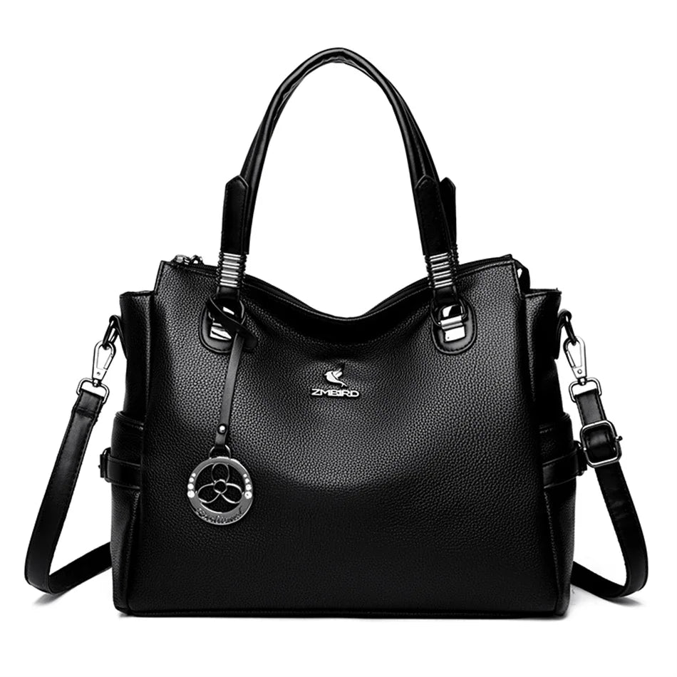 Women's Genuine Leather Crossbody Shoulder Bag – Large Luxury Handbag