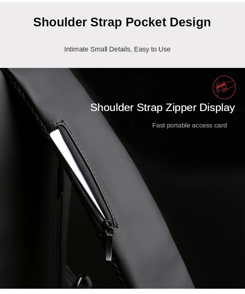 Men's Crossbody Chest Bag — Anti-Theft PU Leather Shoulder Bag