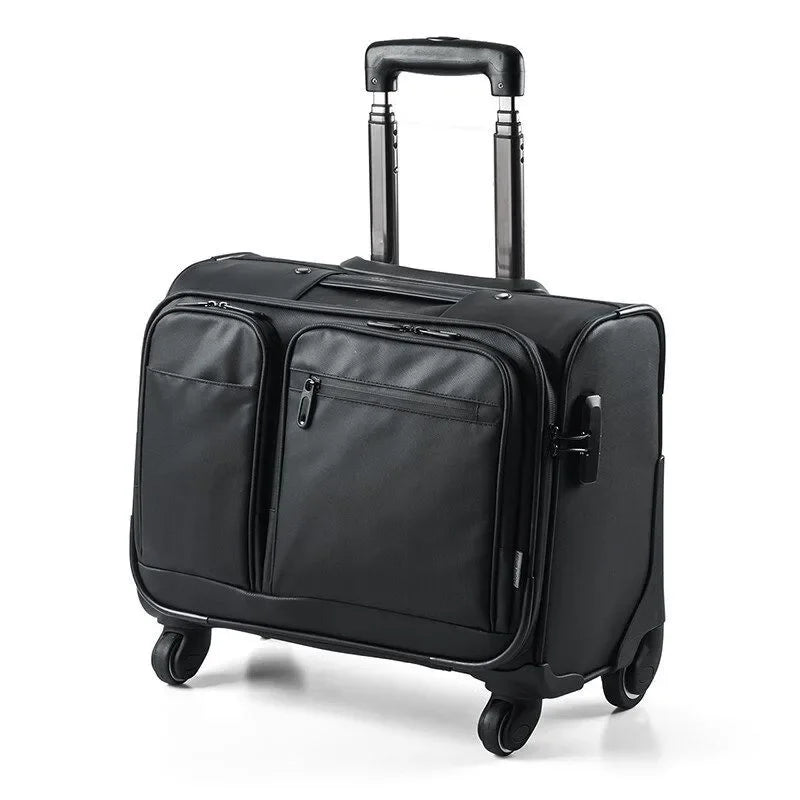 Business Trolley Suitcase — Waterproof 15.6" Laptop Luggage