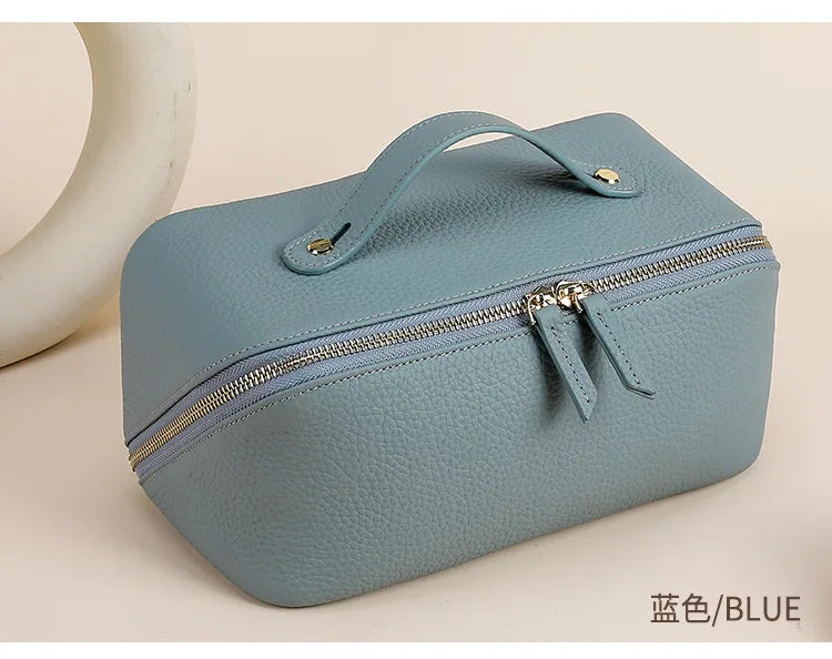 Genuine Leather Travel Cosmetic Bag