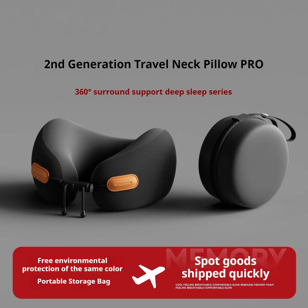 Memory Foam Travel Pillow — Soft Neck Cushion for Flights & Long Journeys