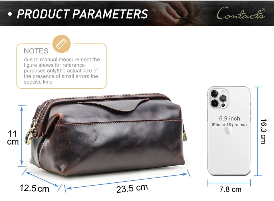 Northbound Travel Tech Clutch — Genuine Leather Cable & Accessory Organiser