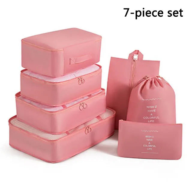 Travel Storage Bags Set – Clothes, Toiletries & Shoes Packing Organisers