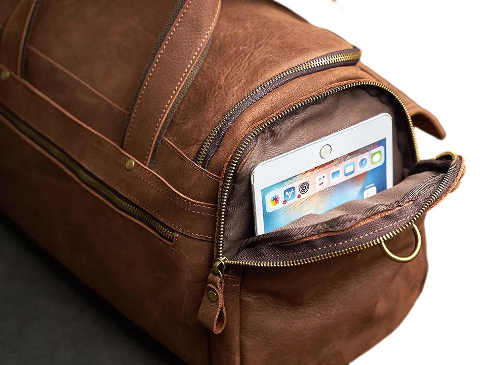 Vintage Leather Travel Messenger Bag