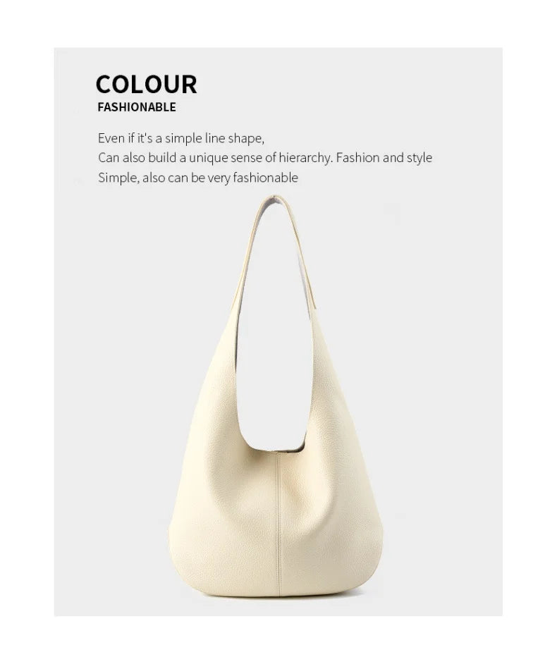 Women's Soft Leather Bucket Shoulder Bag