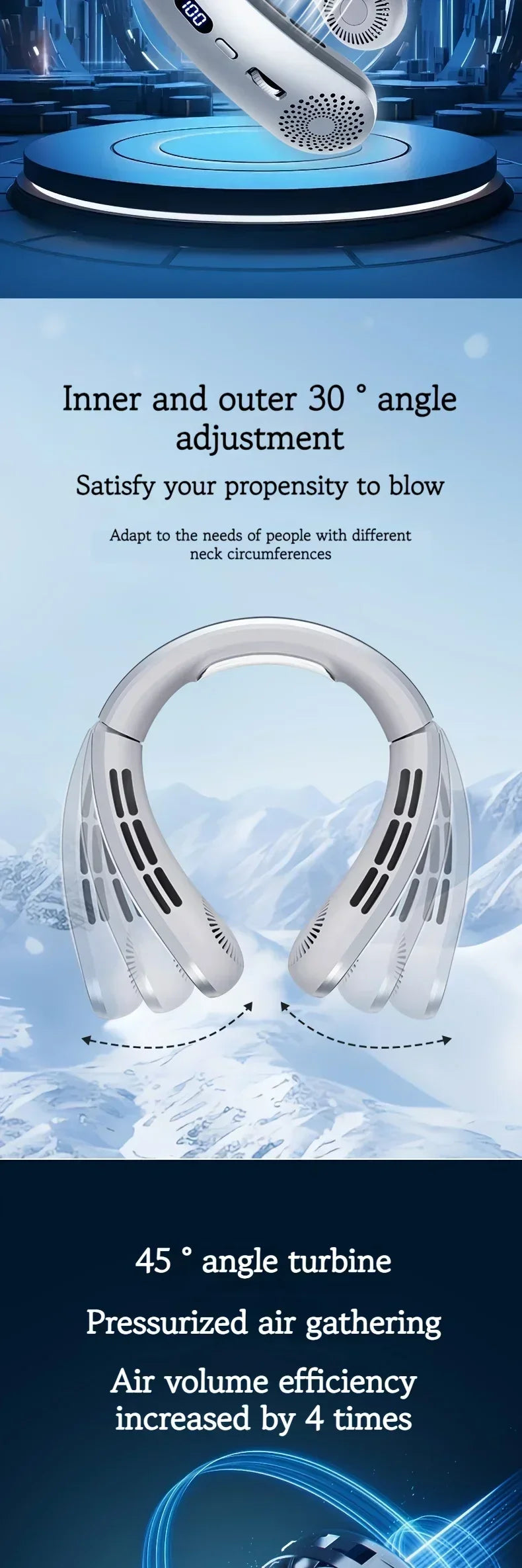 Northbound Wearable Neck Fan — Hands-Free 5-Speed Portable Cooling Fan
