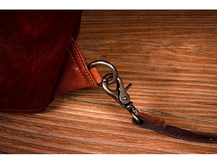 Men's Handmade Leather Chest Bag — Top-Grain Cowhide Sling