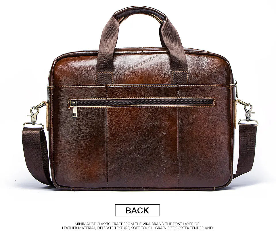Men's Genuine Leather Briefcase – Laptop & Office Shoulder Bag