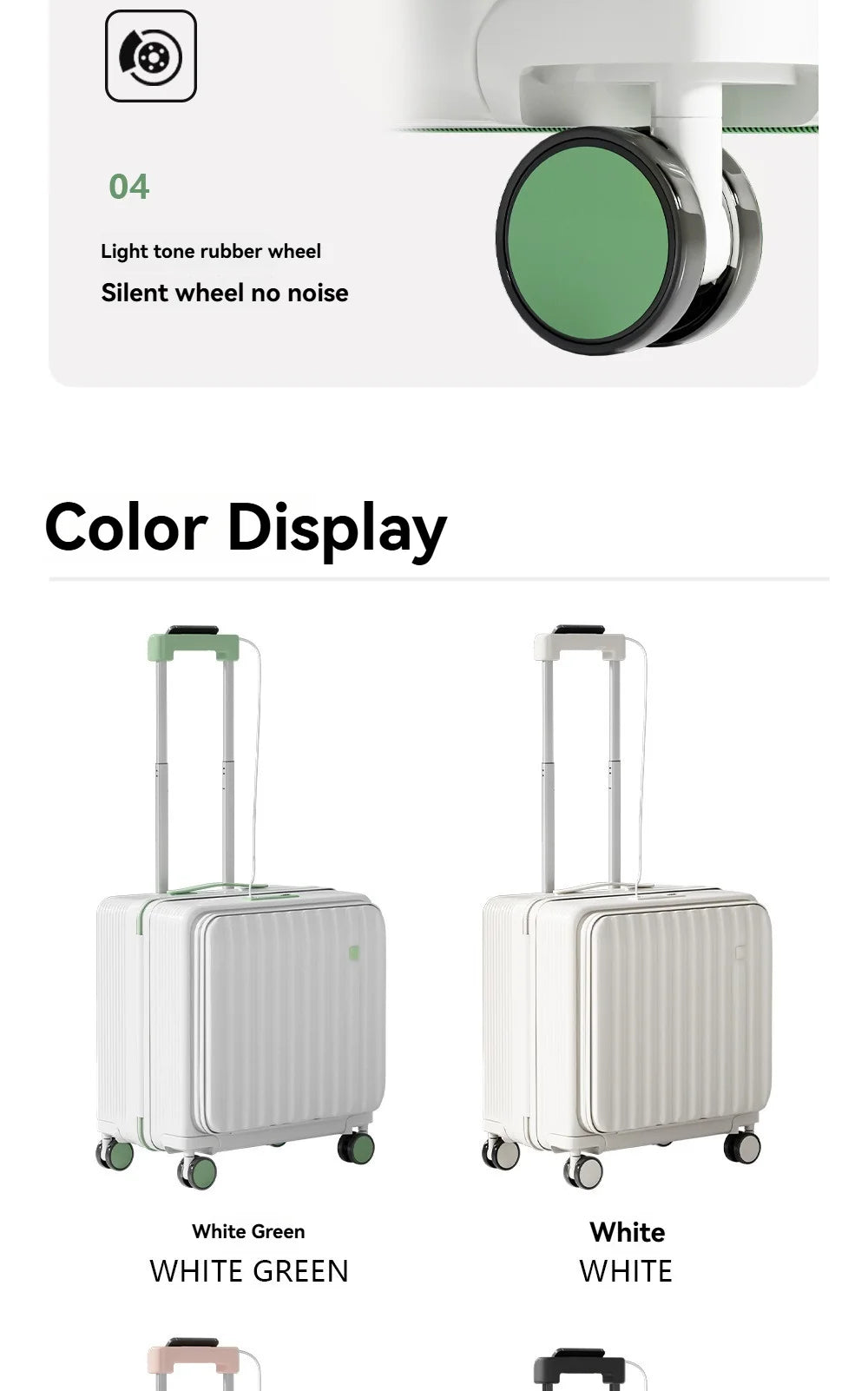 18" Cabin Suitcase with Deep Front Compartment — Unisex Boarding Bag