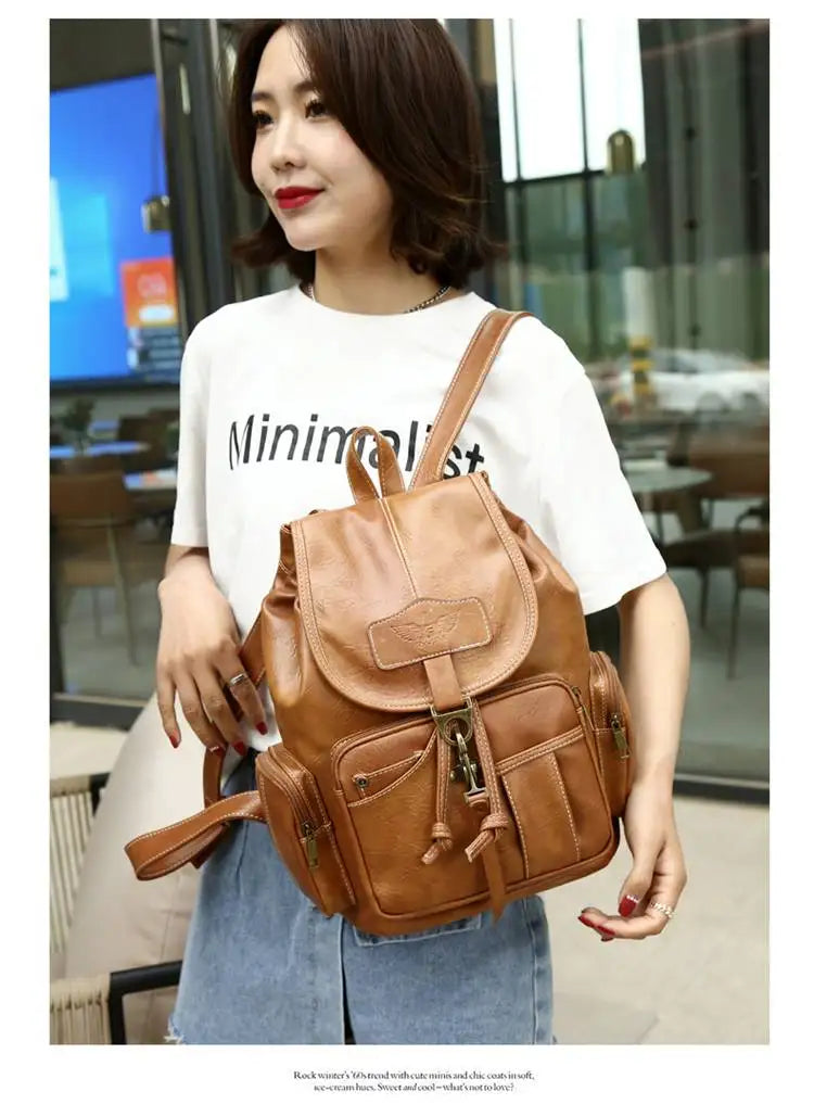 Retro Casual Travel Backpack — Waterproof Foldable Polyester Rucksack