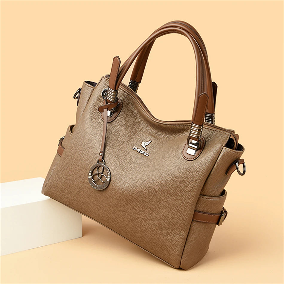 Women's Genuine Leather Crossbody Shoulder Bag – Large Luxury Handbag