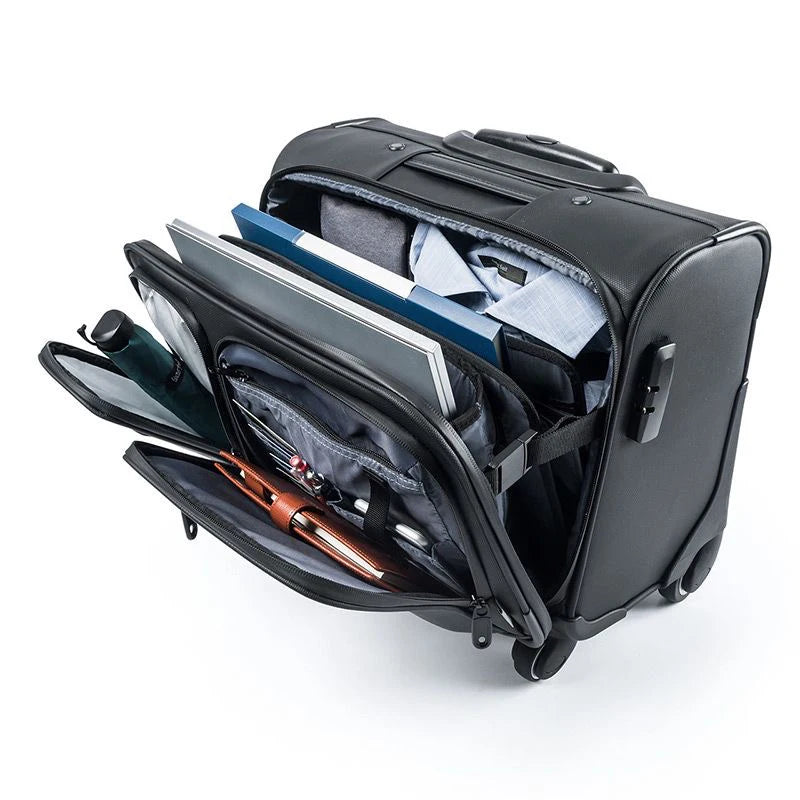 Business Trolley Suitcase — Waterproof 15.6" Laptop Luggage