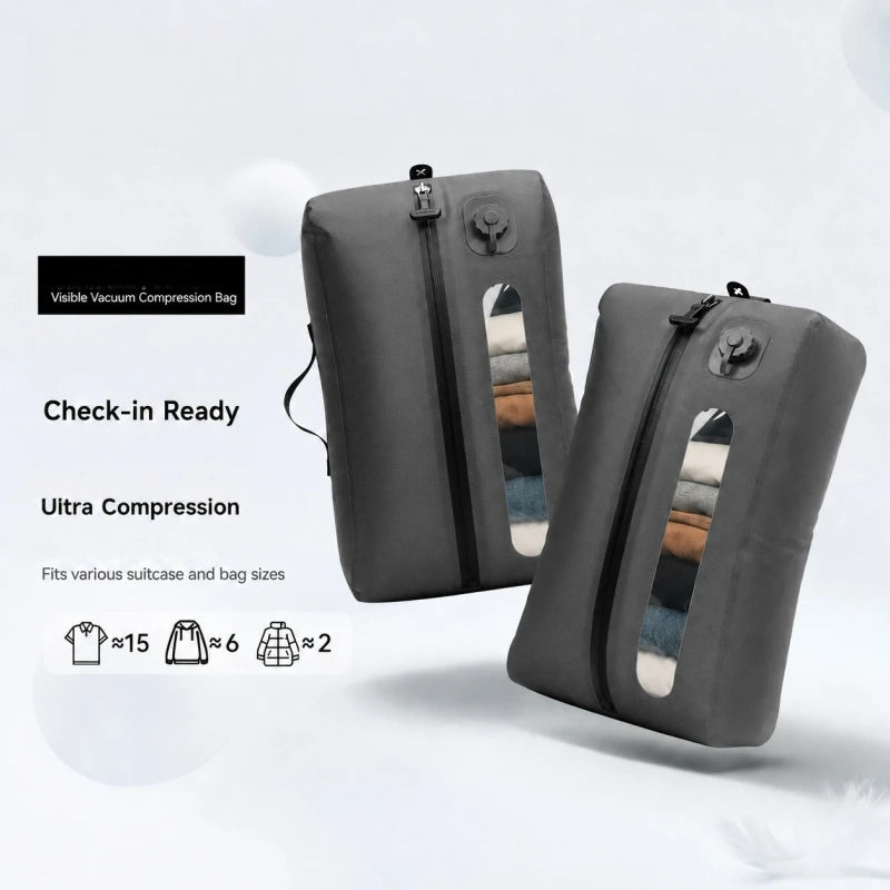 Travel Vacuum Compression Bag with Electric USB Pump – Airline Approved Packing Cube