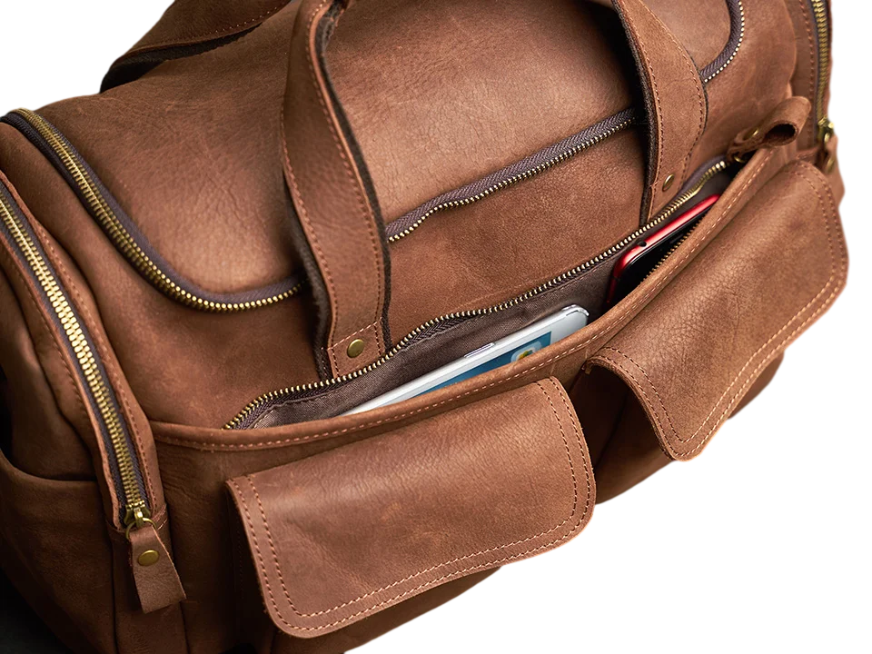 Vintage Leather Travel Messenger Bag