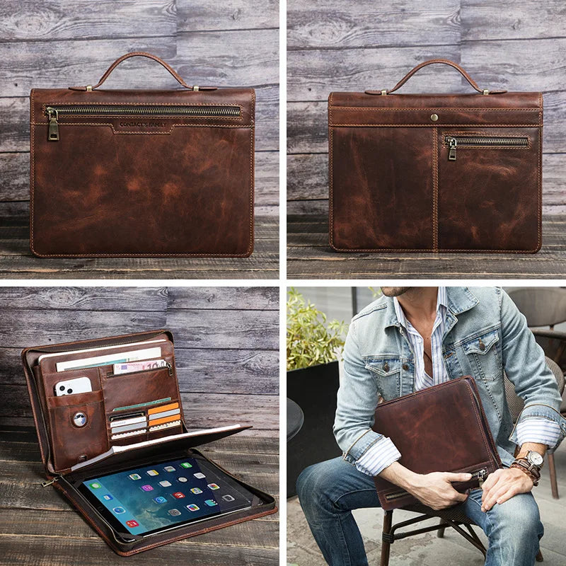 Northbound Leather Portfolio Briefcase — Document Organiser & Travel Folio