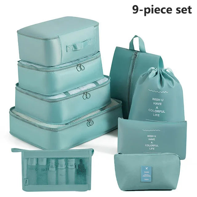 Travel Storage Bags Set – Clothes, Toiletries & Shoes Packing Organisers