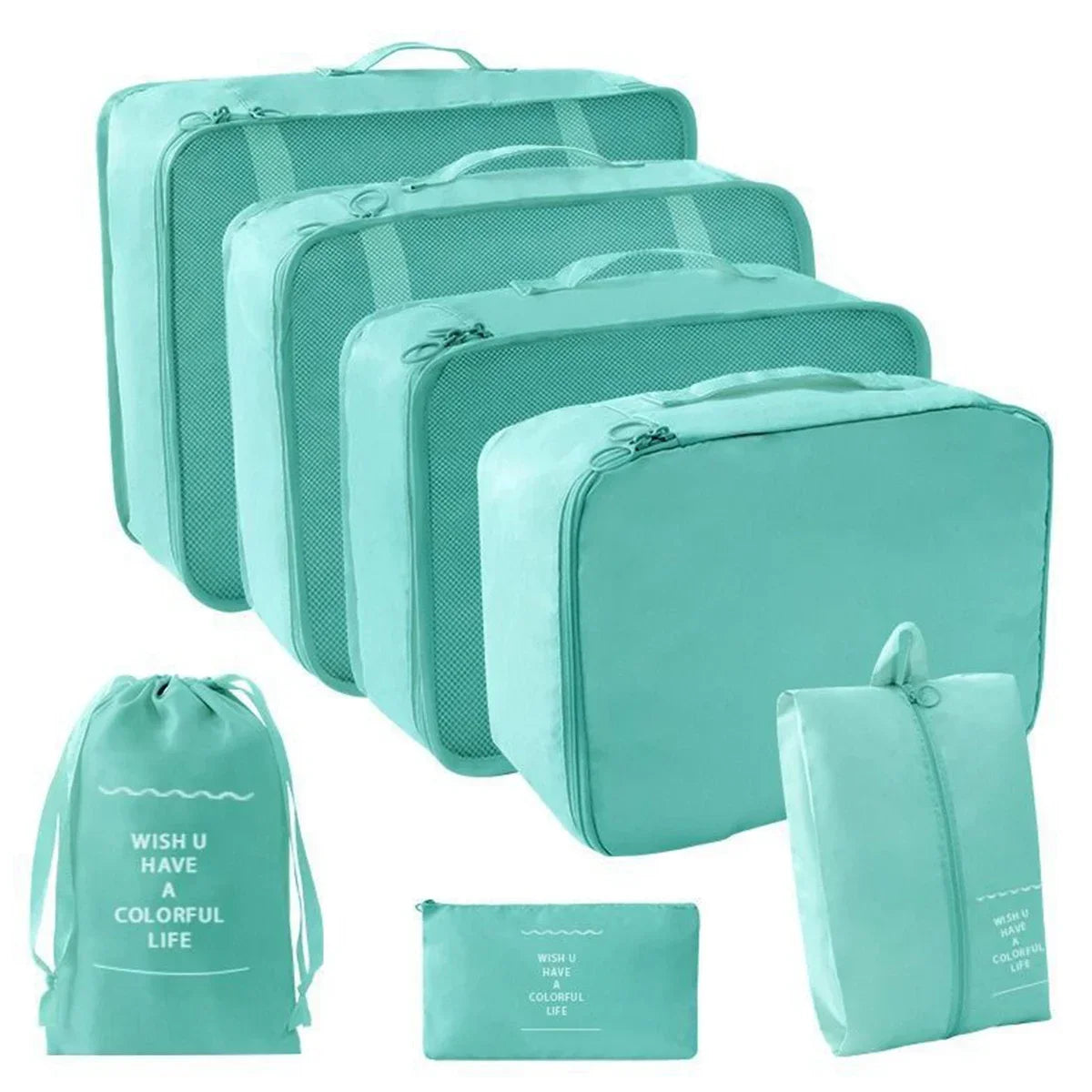 7-Piece Transparent Compression Packing Cubes – Luggage Organiser Set