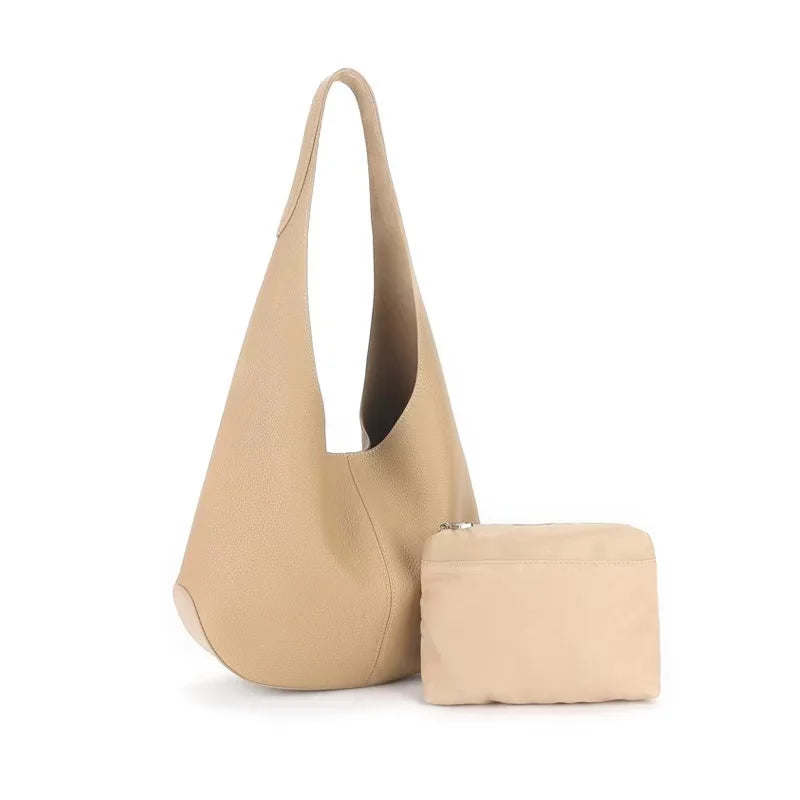 Women's Soft Leather Bucket Shoulder Bag