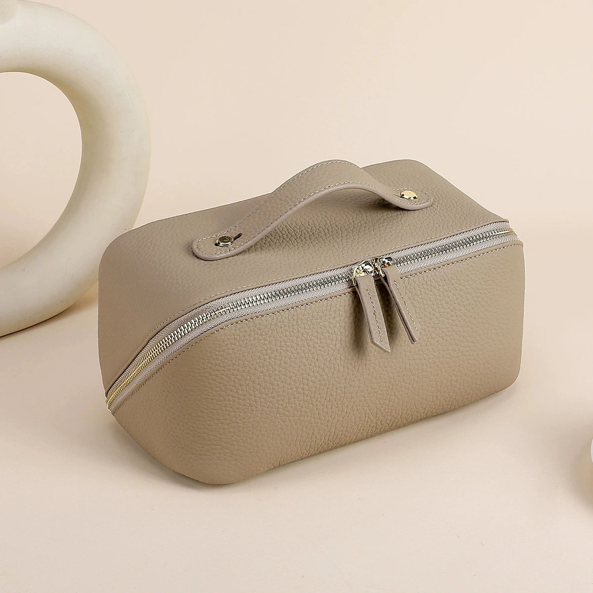Genuine Leather Travel Cosmetic Bag
