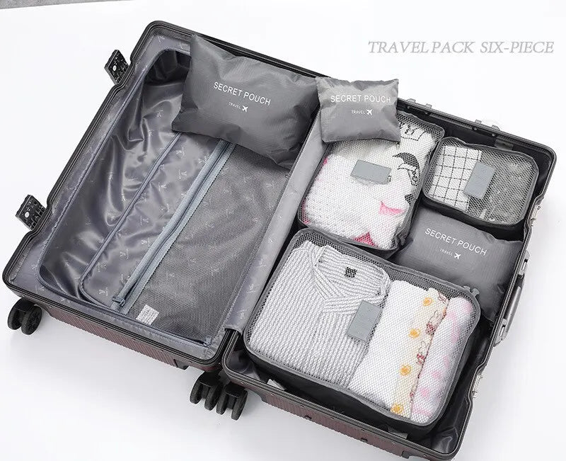 6-Piece Travel Packing Cubes Set – Portable Luggage Organiser for Suitcases