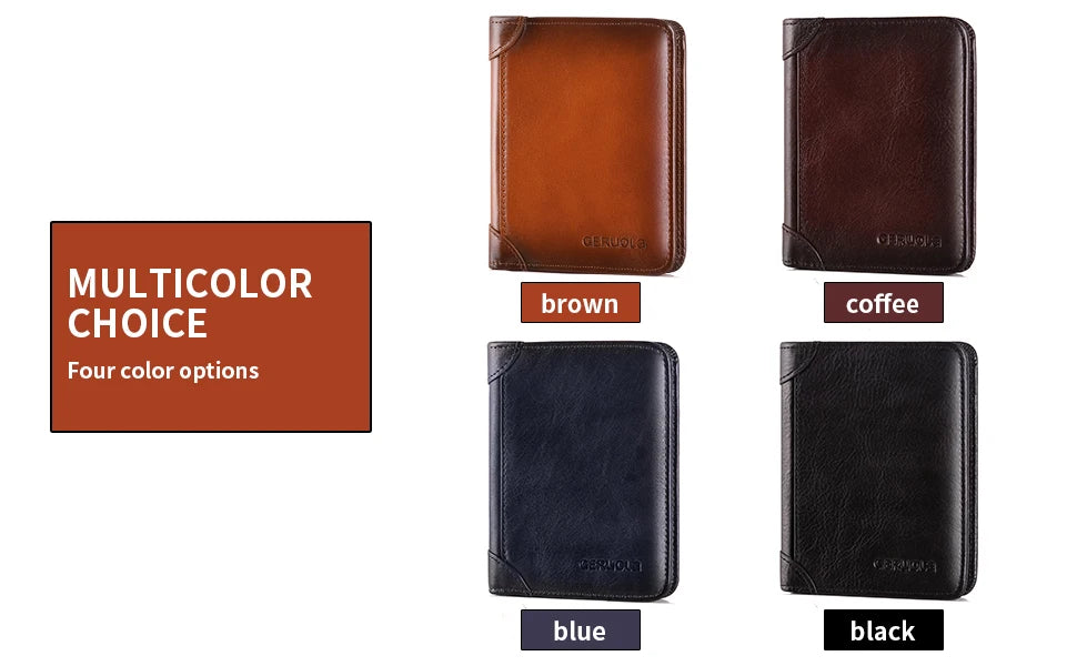 Slim RFID Leather Wallet – Bifold or Trifold
