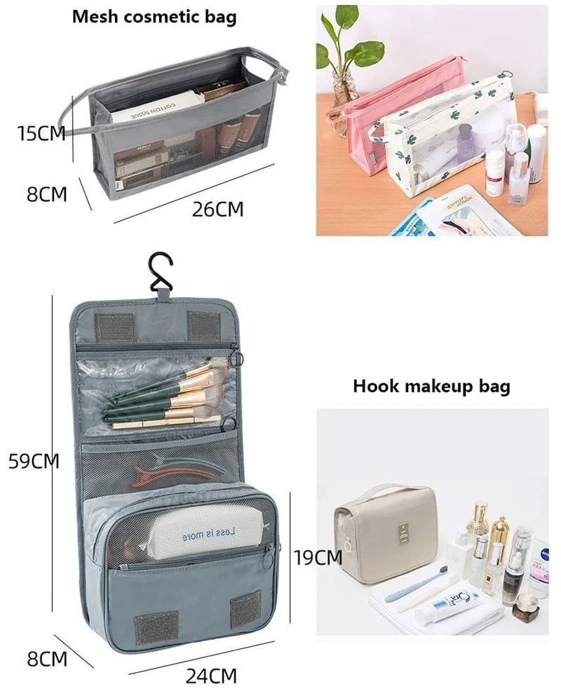 8-Piece Waterproof Travel Packing Cubes Set – Luggage Organiser with Drawstring Pouches