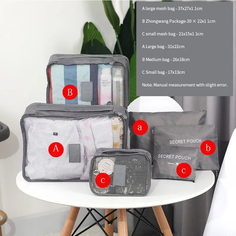 6-Piece Travel Packing Cubes Set – Portable Luggage Organiser for Suitcases