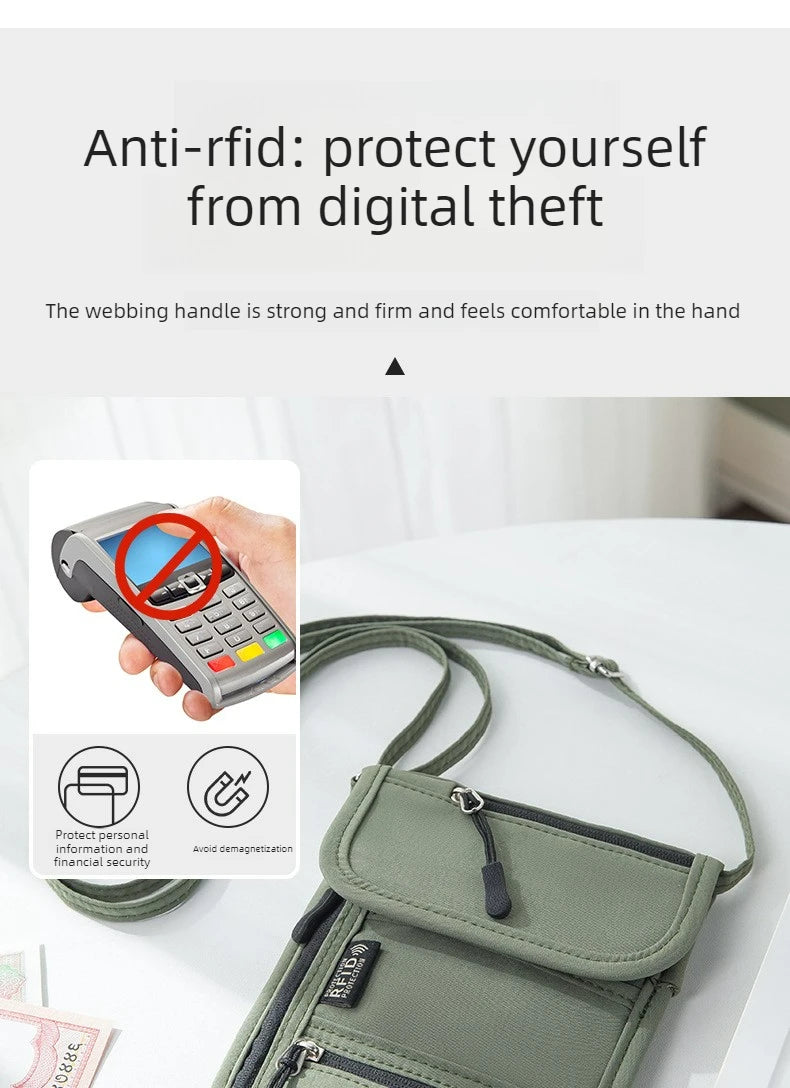 Portable Passport & ID Card Holder with Lanyard – Travel Crossbody Organiser