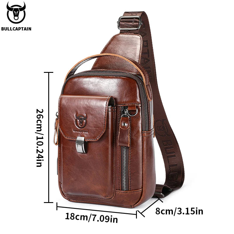 Waxed Canvas Chest Bag — Multi-Pocket Crossbody Sling for Travel