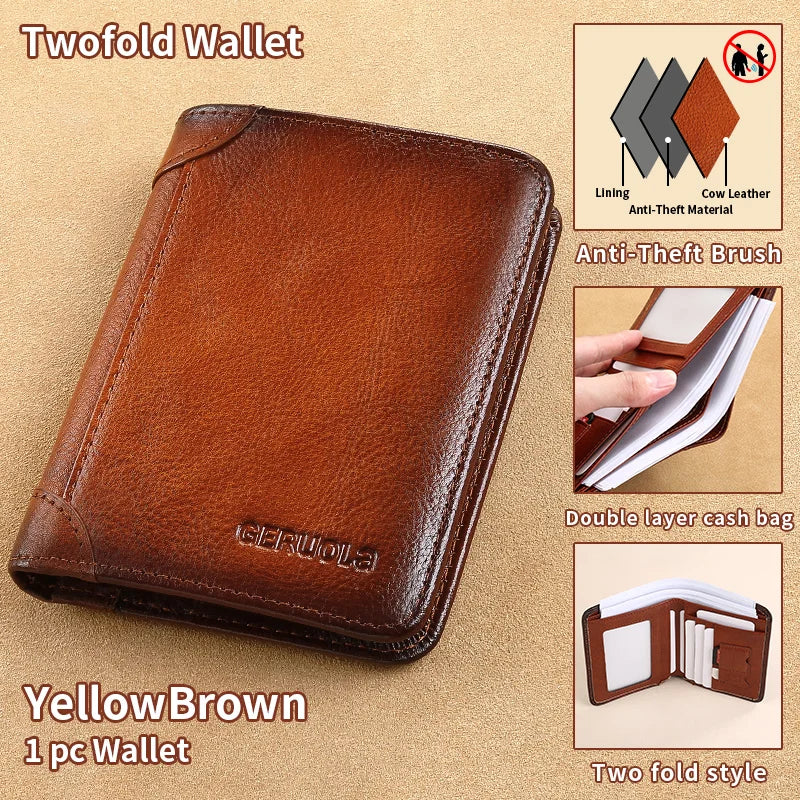 Slim RFID Leather Wallet – Bifold or Trifold